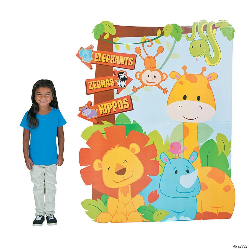 1st Birthday Zoo Directional Sign Cardboard Stand-Up 3 1st Birthday Zoo Directional Sign Cardboard Stand-Up