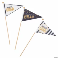 6" x 4" Small Congrats Grad Flags - 12 Pc.