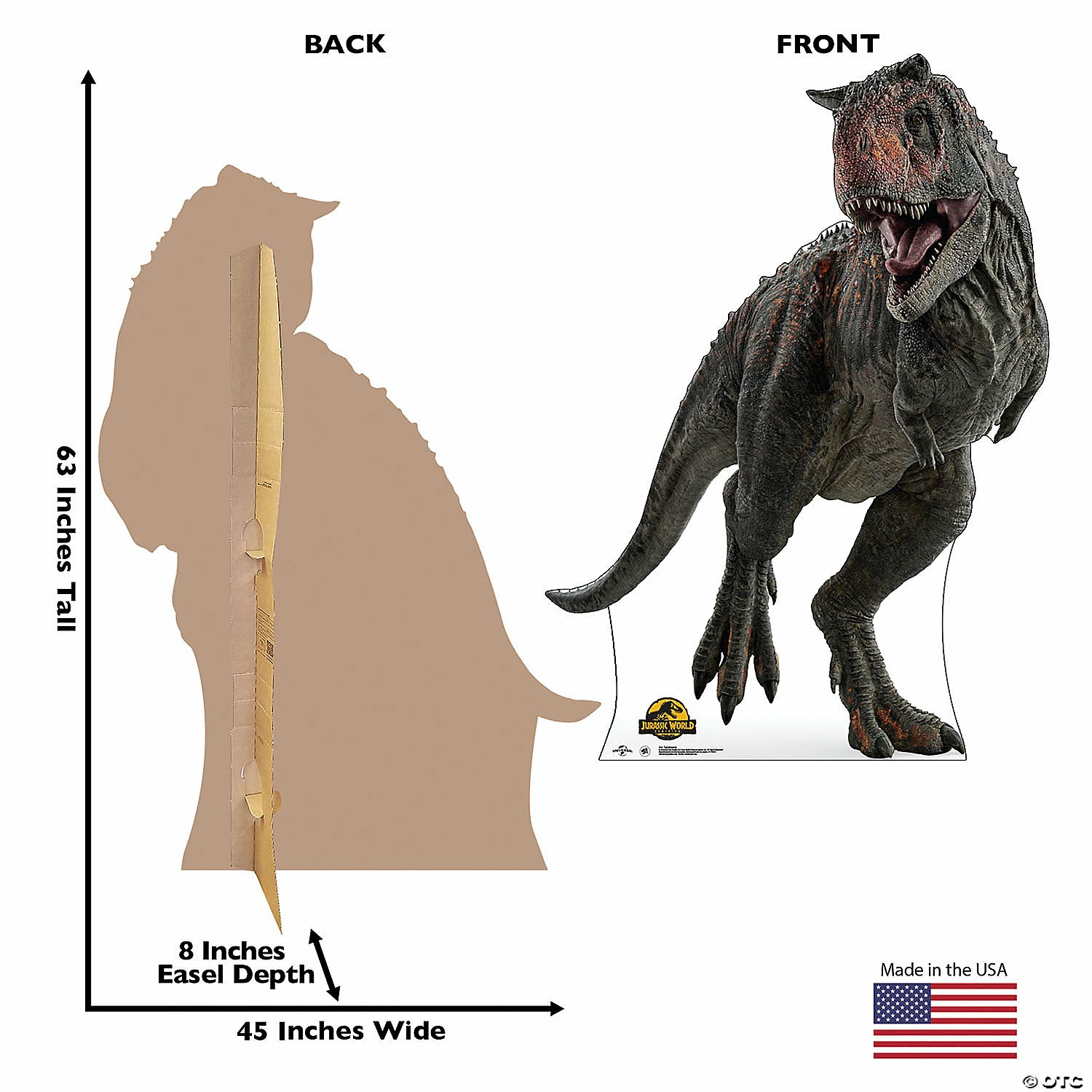 63" Jurassic World 3: Dominion™ Carnotaurus Life-Size Cardboard Stand-Up 4 63" Jurassic World 3: Dominion™ Carnotaurus Life-Size Cardboard Stand-Up - Image 2
