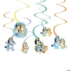 Bluey Party Hanging Swirl Decorations - 12 Pc. -DIY Photo Booth Shop bluey party hanging swirl decorations 12 pc 14193794