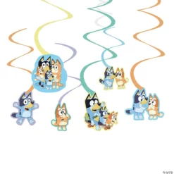 Bluey Party Hanging Swirl Decorations - 12 Pc.