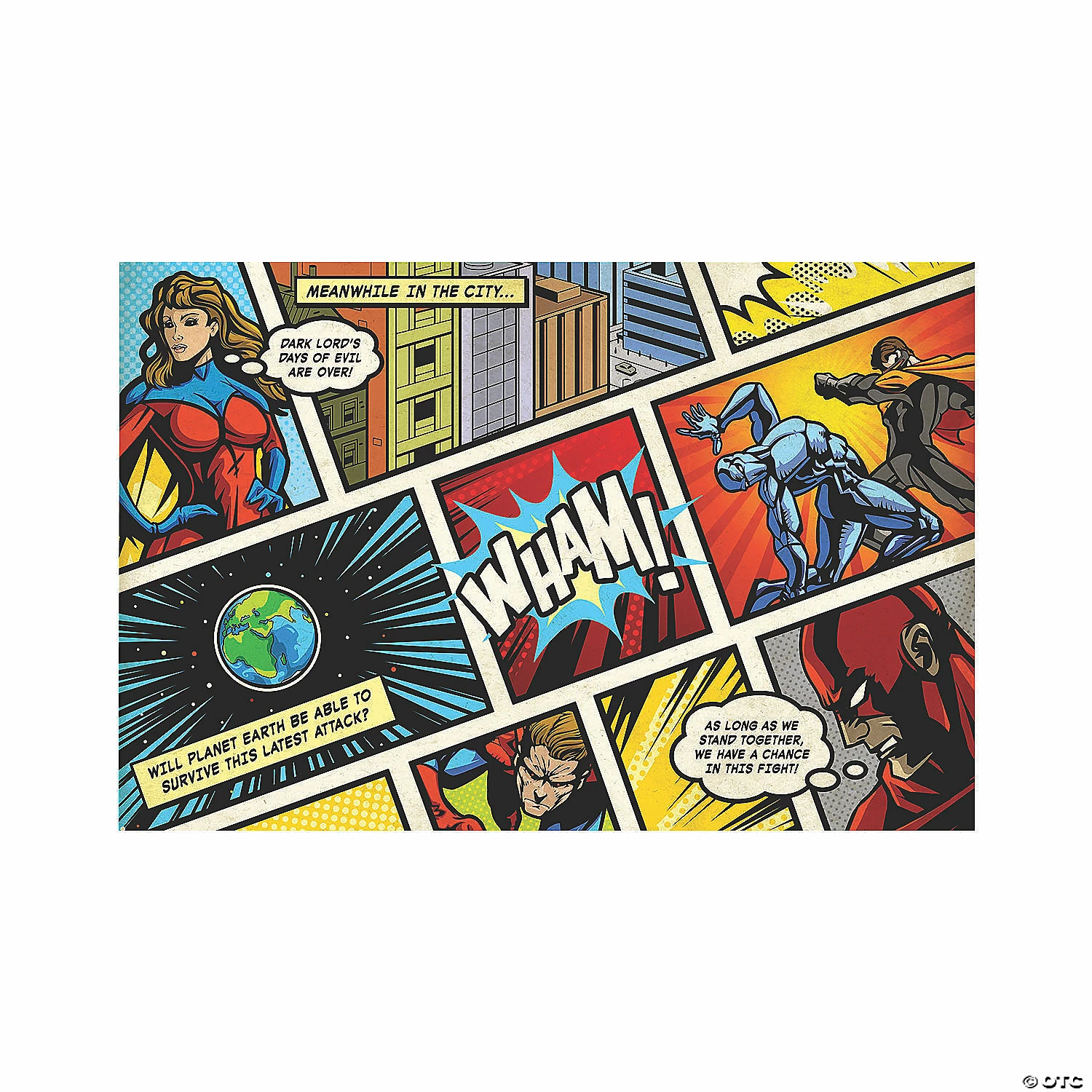 Comic Superhero Backdrop - 2 Pc. 3 Comic Superhero Backdrop - 2 Pc.