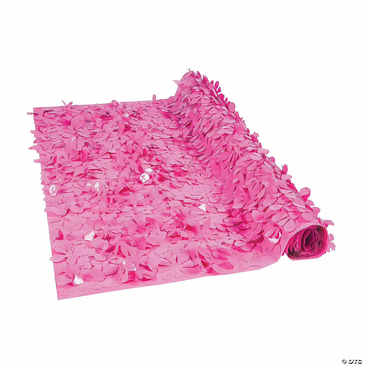 Online Fashion, Dark Pink Floral Sheeting Backdrop,