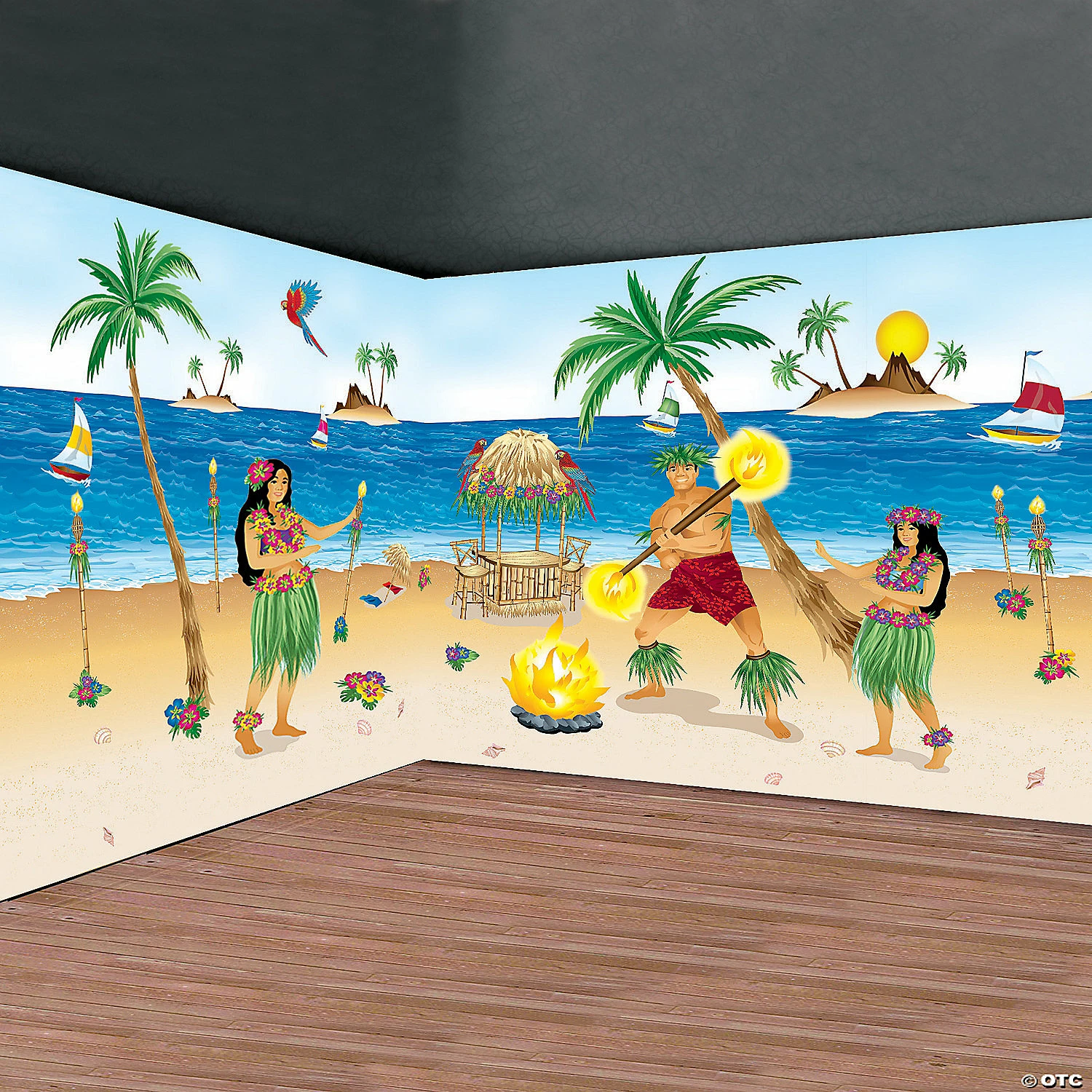 Design-A-Room Hula Girls Backdrop Set 4 Design-A-Room Hula Girls Backdrop Set - Image 2