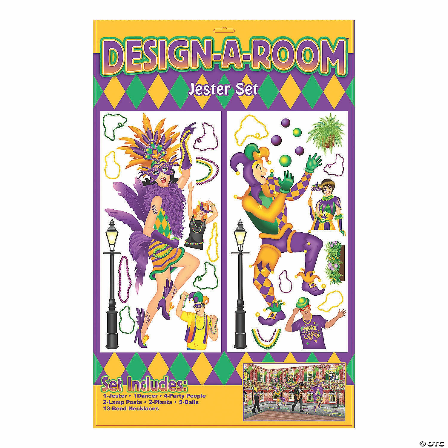 Design-A-Room Mardi Gras Jester Backdrop Set - 28 Pc. 3 Design-A-Room Mardi Gras Jester Backdrop Set - 28 Pc.
