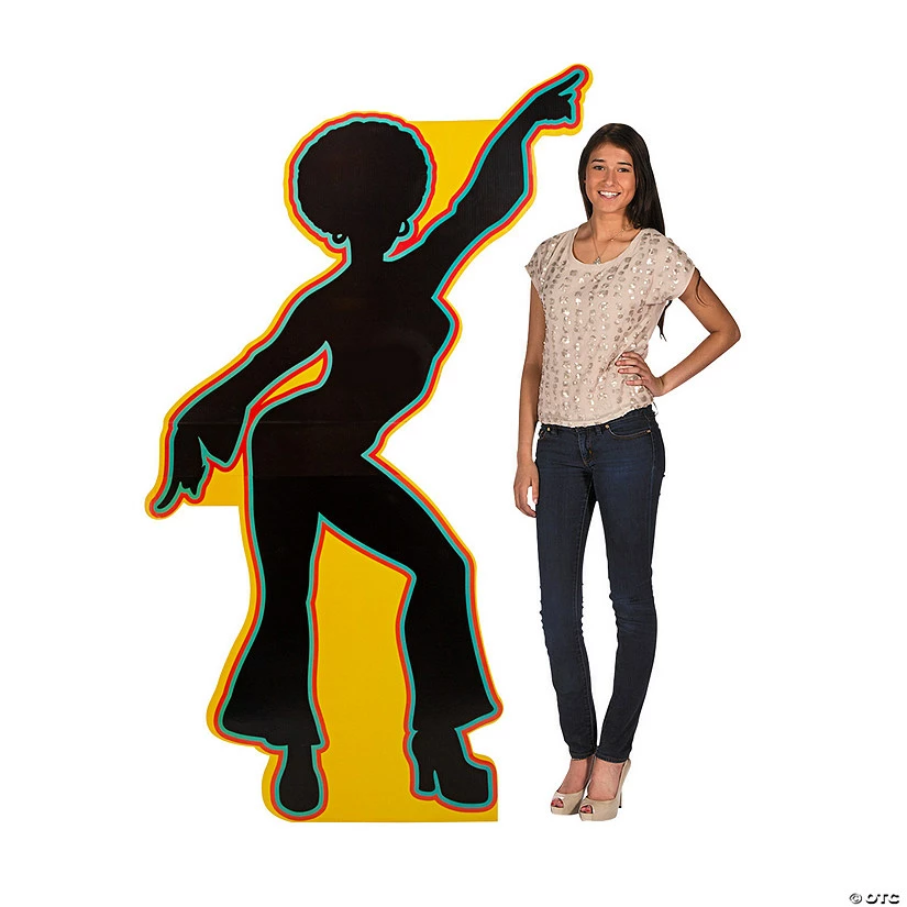 Disco Dancer Silhouette Lifesize Cardboard Stand-Up 3 Disco Dancer Silhouette Lifesize Cardboard Stand-Up