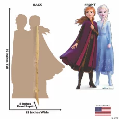 Disney’s Frozen II Anna & Elsa Life-Size Cardboard Stand-Up -DIY Photo Booth Shop disney s frozen ii anna and elsa life size cardboard stand up13952507 a01