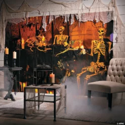 Haunted Skeleton Banquet Backdrop Halloween Decoration - 3 Pc. -DIY Photo Booth Shop haunted skeleton banquet backdrop halloween decoration 3 pc 13775486 a01