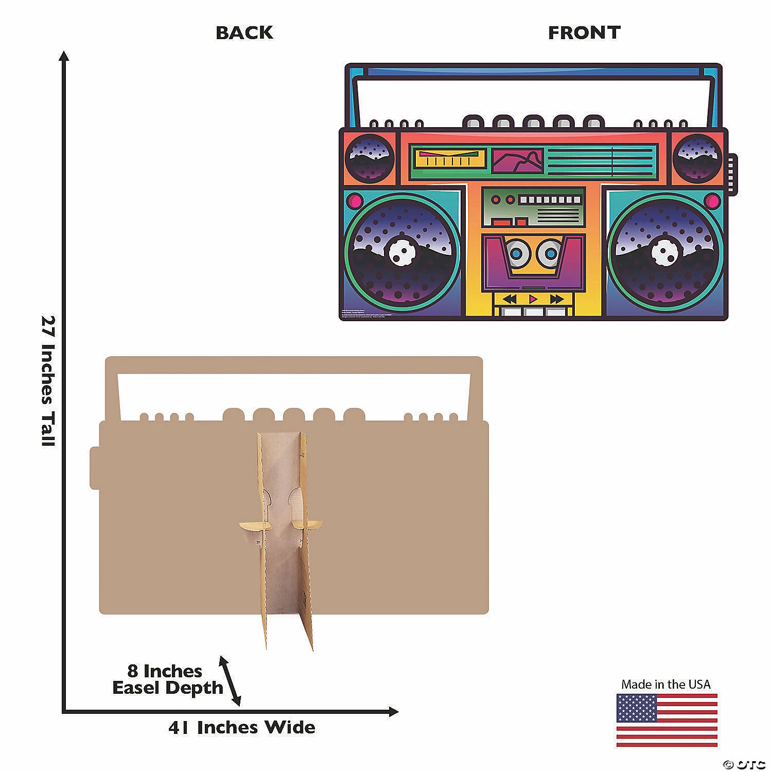 Illustrated Boombox Cardboard Stand-Up 4 Illustrated Boombox Cardboard Stand-Up - Image 2