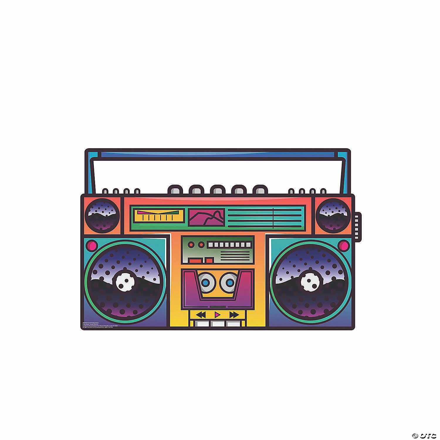 Illustrated Boombox Cardboard Stand-Up 3 Illustrated Boombox Cardboard Stand-Up