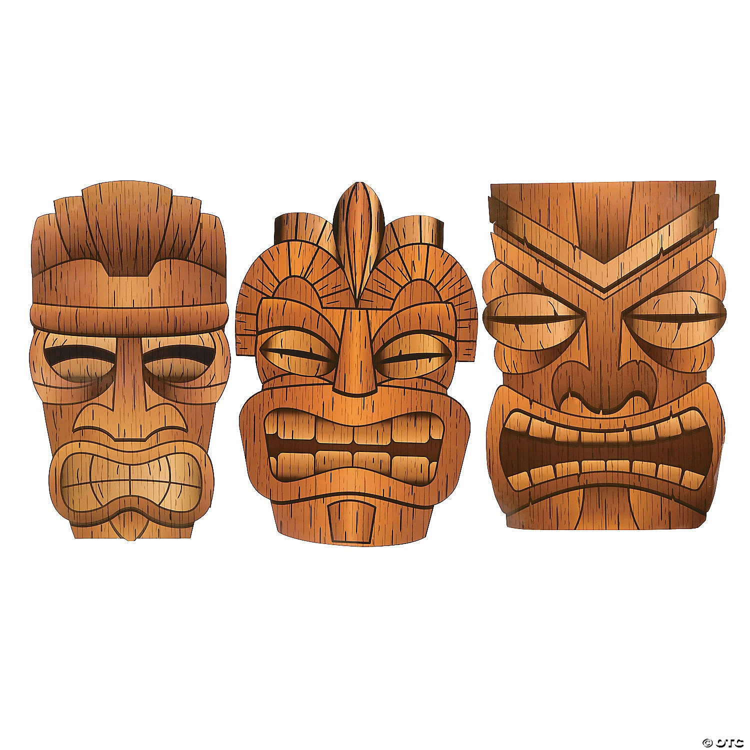 Jumbo Tiki Cardboard Cutouts - 3 Pc. 3 Jumbo Tiki Cardboard Cutouts - 3 Pc.