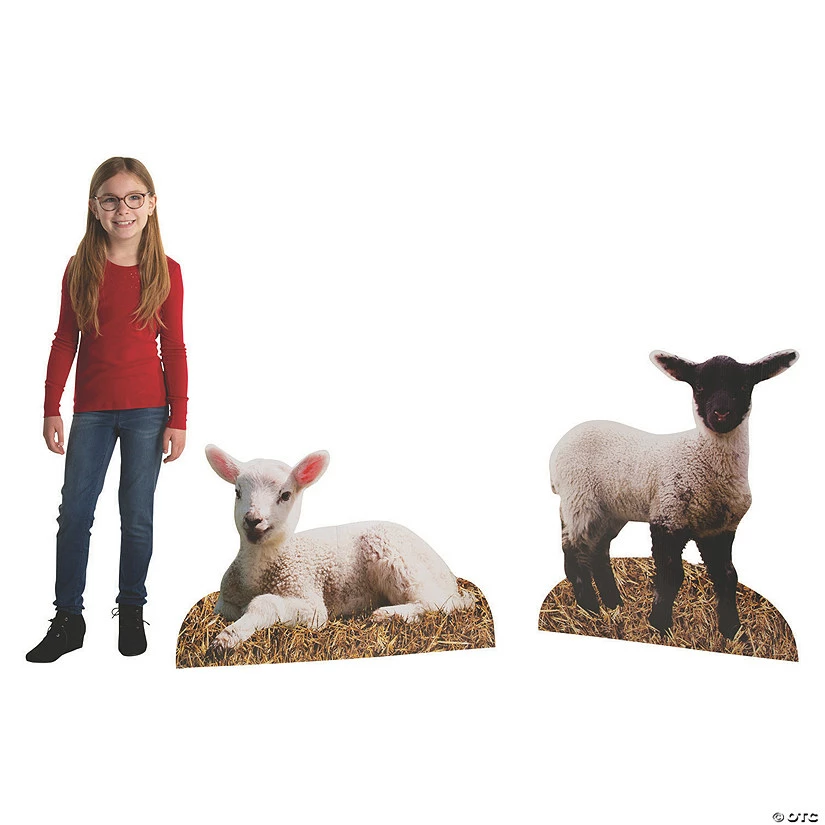 Lamb Cardboard Stand-Ups - 2 Pc. 3 Lamb Cardboard Stand-Ups - 2 Pc.
