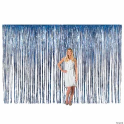 Large Metallic Fringe Backdrop Curtains