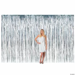 Large Metallic Fringe Backdrop Curtains