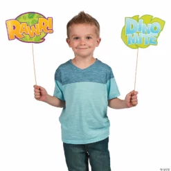 Little Dino Photo Stick Props - 12 Pc. -DIY Photo Booth Shop little dino photo stick props 12 pc 13743519 a01