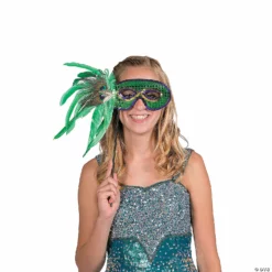 Mardi Gras Feather Masks- 12 Pc. -DIY Photo Booth Shop mardi gras feather masks 12 pc 31 31 p a01
