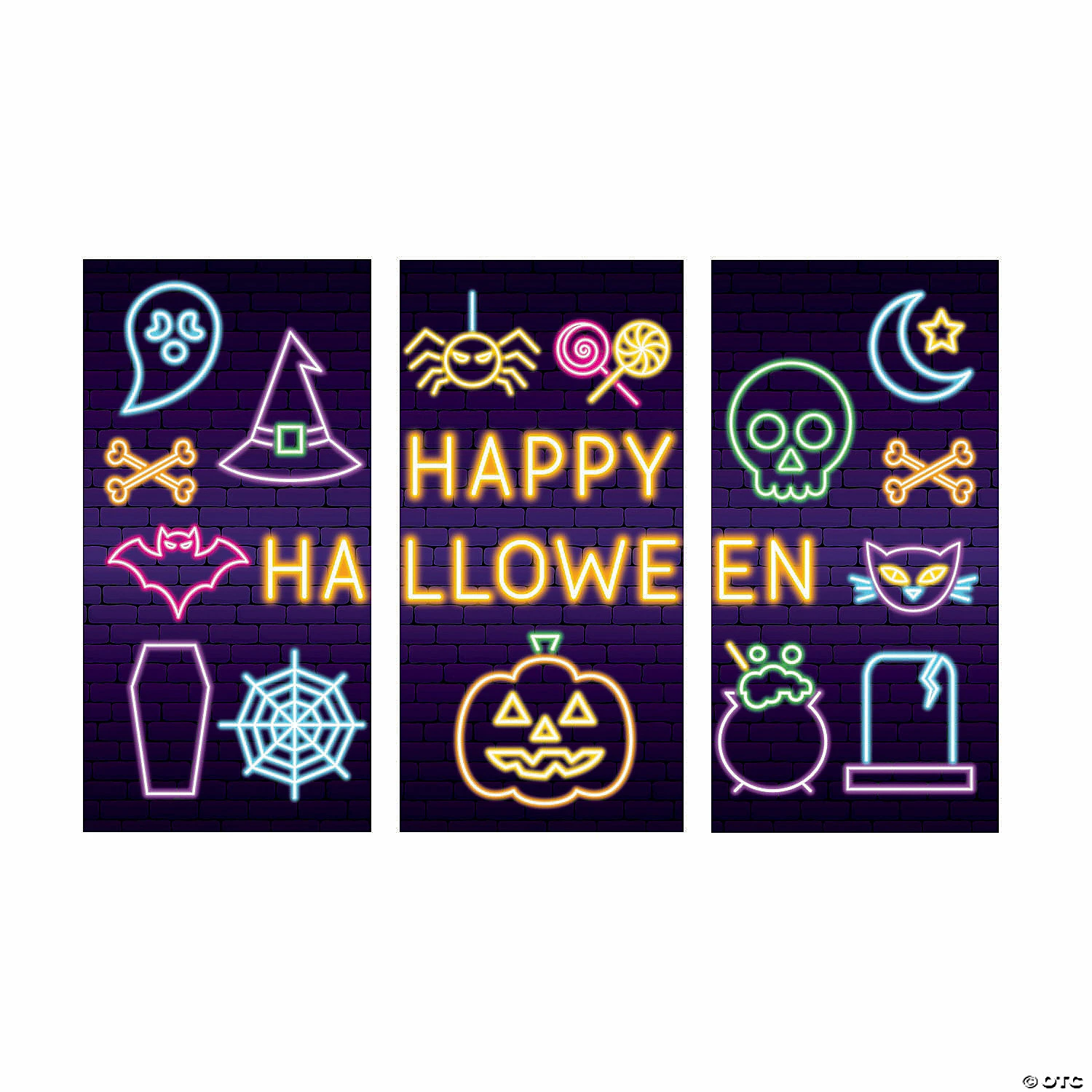 Neon Lights Backdrop Halloween Decoration - 3 Pc. 4 Neon Lights Backdrop Halloween Decoration - 3 Pc. - Image 2