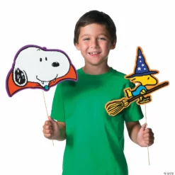 Peanuts® Halloween Photo Stick Props - 12 Pc. -DIY Photo Booth Shop peanuts sup sup halloween photo stick props 12 pc 13746414 a01