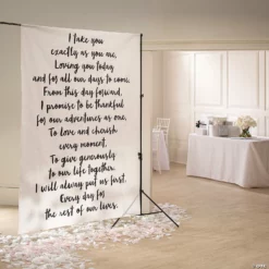 Premium White Wedding Script Backdrop Banner -DIY Photo Booth Shop premium white wedding script backdrop banner13958926 a01