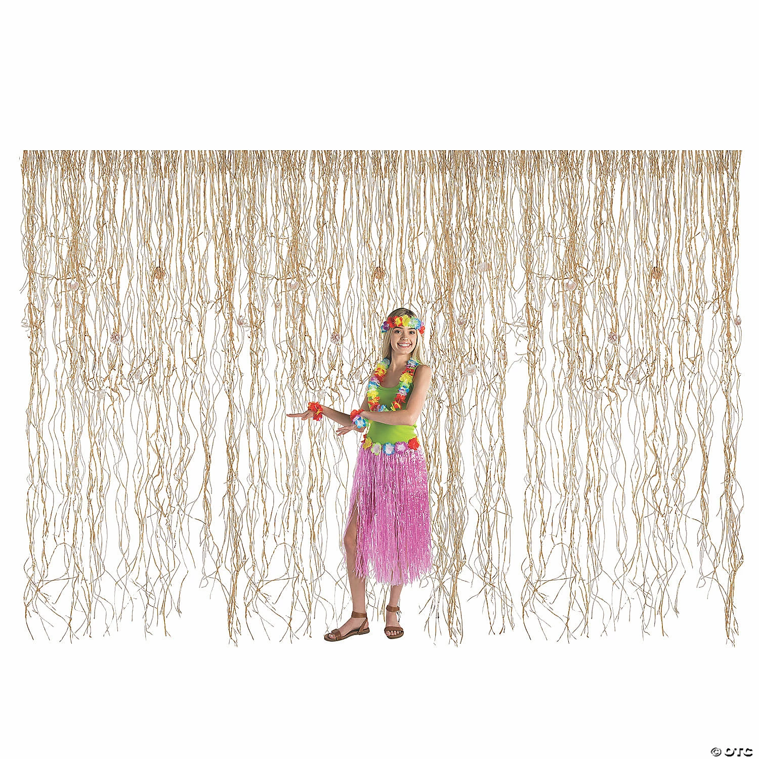 Raffia with Shells Curtain Backdrop 3 Raffia with Shells Curtain Backdrop