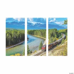 Railroad Train Scene Backdrop - 3 Pc. -DIY Photo Booth Shop railroad train scene backdrop 3 pc 13943412 a01
