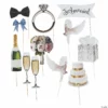 Realistic Wedding Photo Stick Props - 12 Pc. -DIY Photo Booth Shop realistic wedding photo stick props 12 pc 13780017