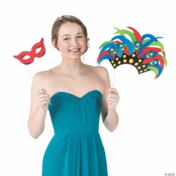 Rio Feather Headpiece Photo Stick Props - 12 Pc. -DIY Photo Booth Shop rio feather headpiece photo stick props 12 pc 13829758 a01