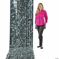 Metallic Floral Sheeting Backdrop -DIY Photo Booth Shop silver metallic floral sheeting backdrop13754291 a01