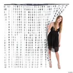 Silver Star Foil Curtain Backdrop