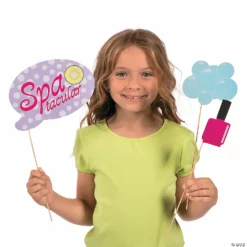 Spa Party Photo Stick Props - 12 Pc. -DIY Photo Booth Shop spa party photo stick props 12 pc 13665983 a01