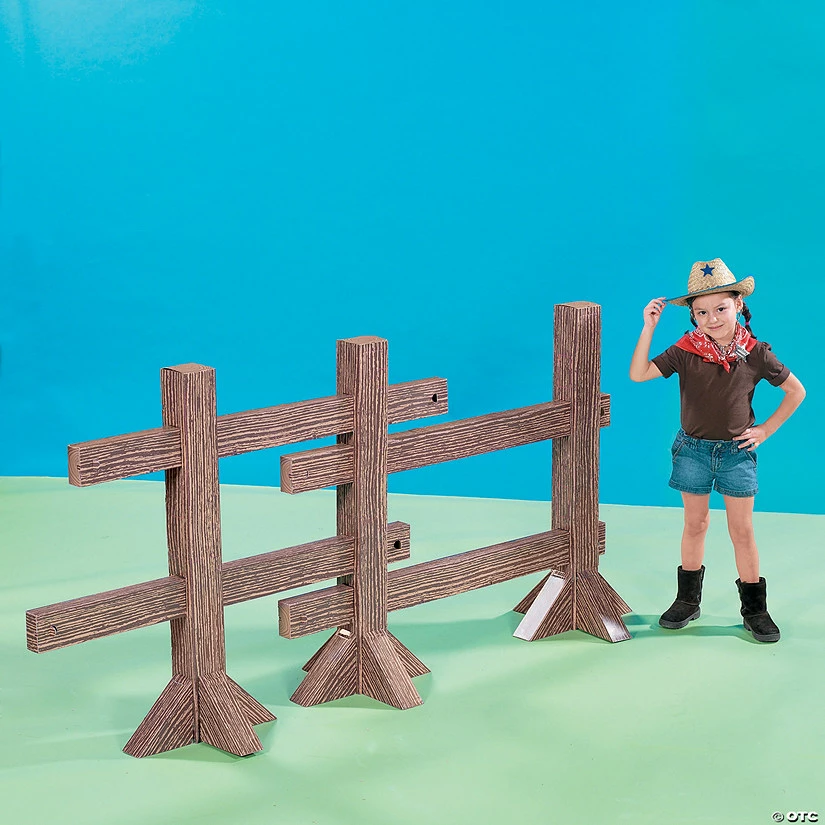 Split Rail Fence Post Cardboard Stand-Up 3 Split Rail Fence Post Cardboard Stand-Up