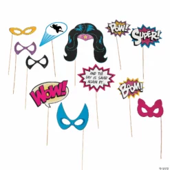 Superhero Girl Photo Stick Props - 12 Pc.