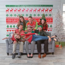 Ugly Sweater Backdrop - 3 Pc. -DIY Photo Booth Shop ugly sweater backdrop 3 pc 13781958 a02