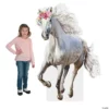 White Horse with Floral Crown Life-Size Cardboard Stand-Up