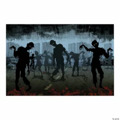 Zombies Backdrop Halloween Decoration - 3 Pc.